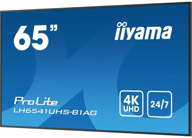 Monitorius IIYAMA LH6541UHS-B1AG | 65" 3840x2160 4K UHD | IPS panelė, 1 ms | garsiakalbiai 2 x 10 W | 3 x HDMI