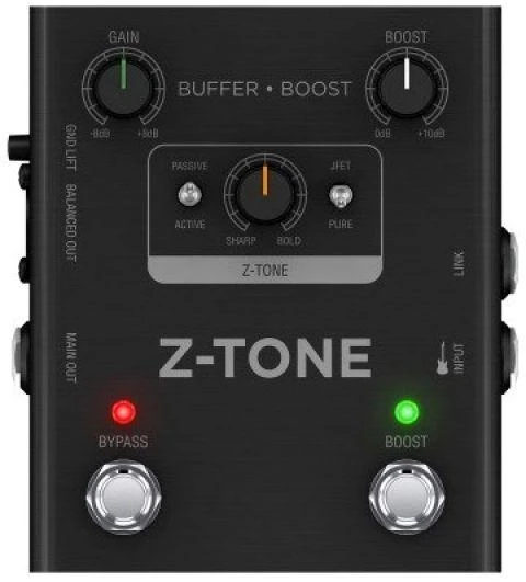 IK Multimedia IK Z-TONE Buffer Boost – pirminis stiprintuvas ir DI blokas su „Boost“ efektu