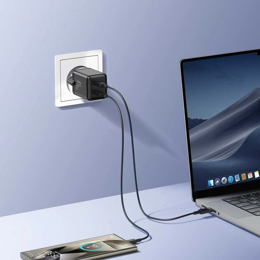 Laidinis įkroviklis Joyroom JR-TCG17 45W 2 x- USB-C (wtyczka EU) – juodos spalvos