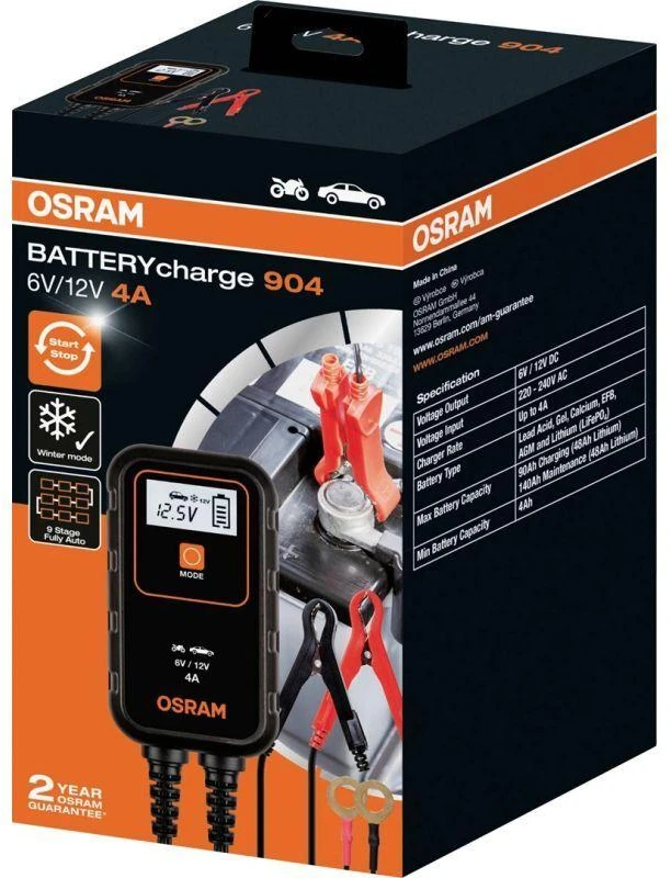 Akumuliatoriaus įkroviklis OSRAM 904, 6–12 V