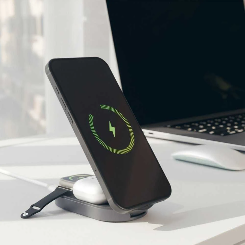 SBS 3 viename sulankstoma belaidė įkrovimo stotelė QI2 MFI - skirta iPhone - Juodas