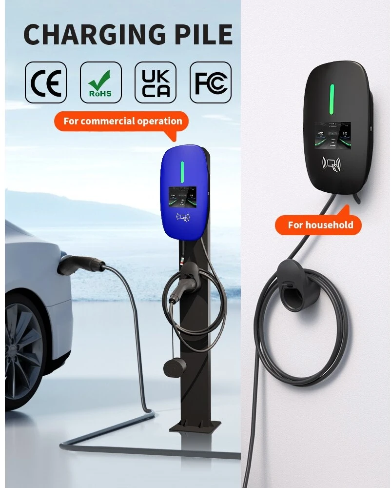 Įkrovimo stotelė 7kW su programėle ir - type 2 laidu 5m ilgio