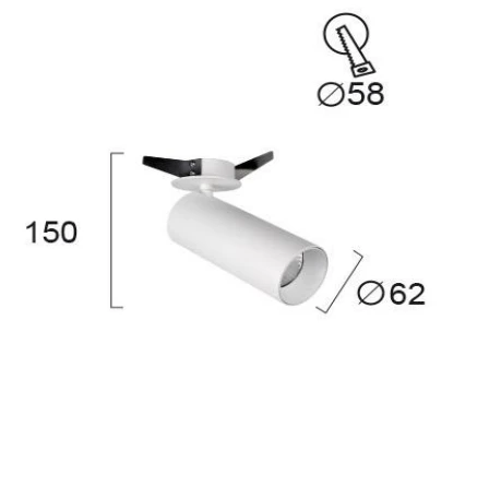 Įleidžiamas akcentinis šviestuvas REEDS, GU10, baltas, 4185700