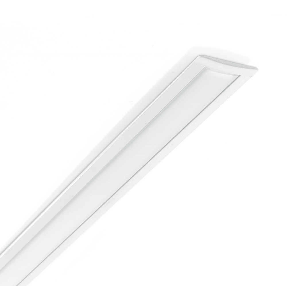 Įleidžiamas profilis SLOT, 12 x 2000 mm, baltas, su dangteliu ir užbaigimais, 203102