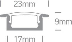 Įleidžiamas profilis su baltu difuzoriumi, 2m, 7902R/B. Komplektuojama su 2 poromis užbaigimų