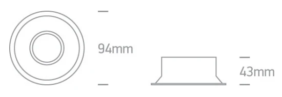 Įleidžiamas šviestuvas, baltas, 94mm, GU10, 11105TG/W