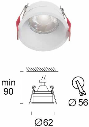 Įleidžiamas šviestuvas DALAS, GU10, baltas, 62mm, 4335800