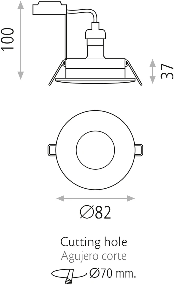 Įleidžiamas šviestuvas HERA, GU10, chromo sp., P35541C