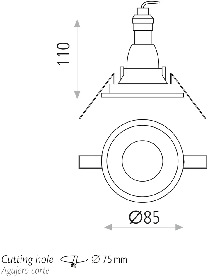 Įleidžiamas šviestuvas NORK, GU10, baltas, P36771B