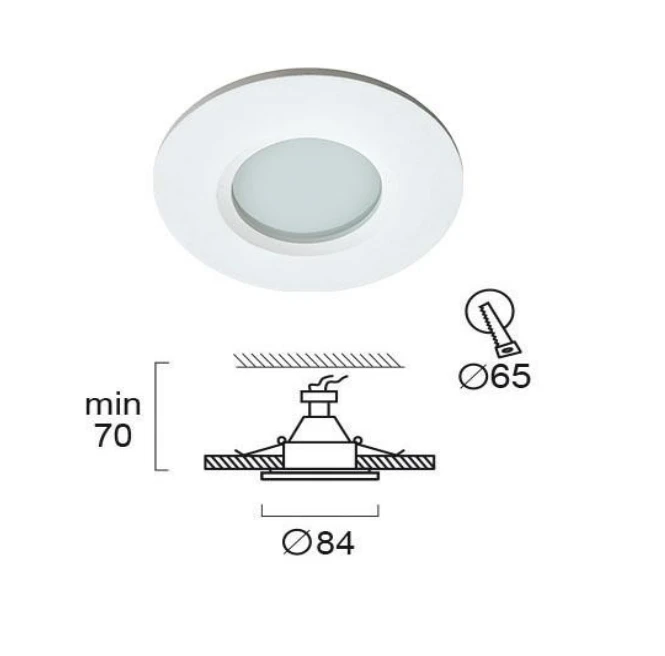 Įleidžiamas šviestuvas VIKI, GU10/GU5.3, baltas, 4151400