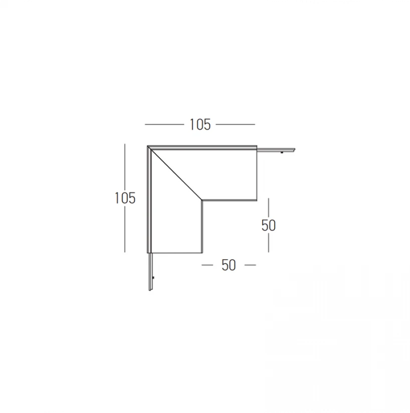 Įleidžiamo magnetinės sistemos ZAMBELIS bėgelio vertikalus kampinis sujungimas, žalvario sp., 48V, 2084G-C1