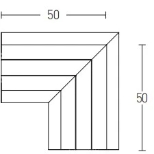 Įleidžiamo magnetinio bėgelio ZAMBELIS horizontalus kampinis sujungimas, juodas, 2084B-C2