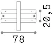 Įleidžiamų vienfazių bėgelių tiesus sujungimas LINK MONO, juodas, 342856