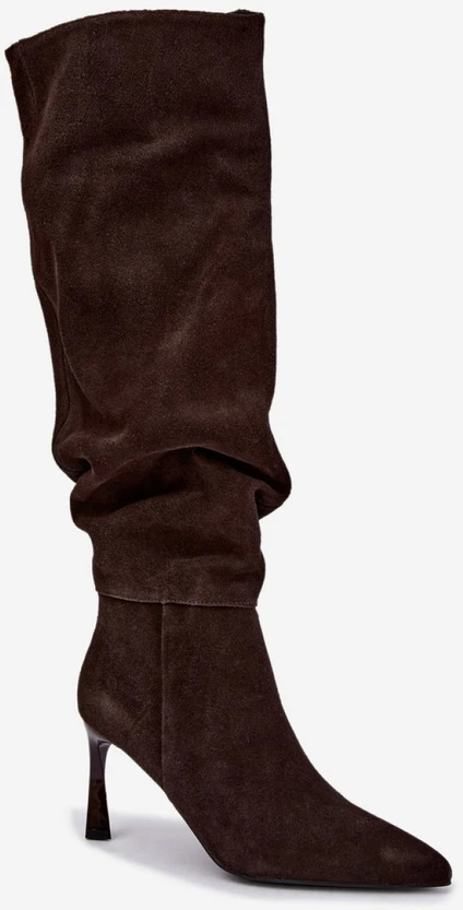 Ilgaauliai batai virš kelių su kulnu Step in style