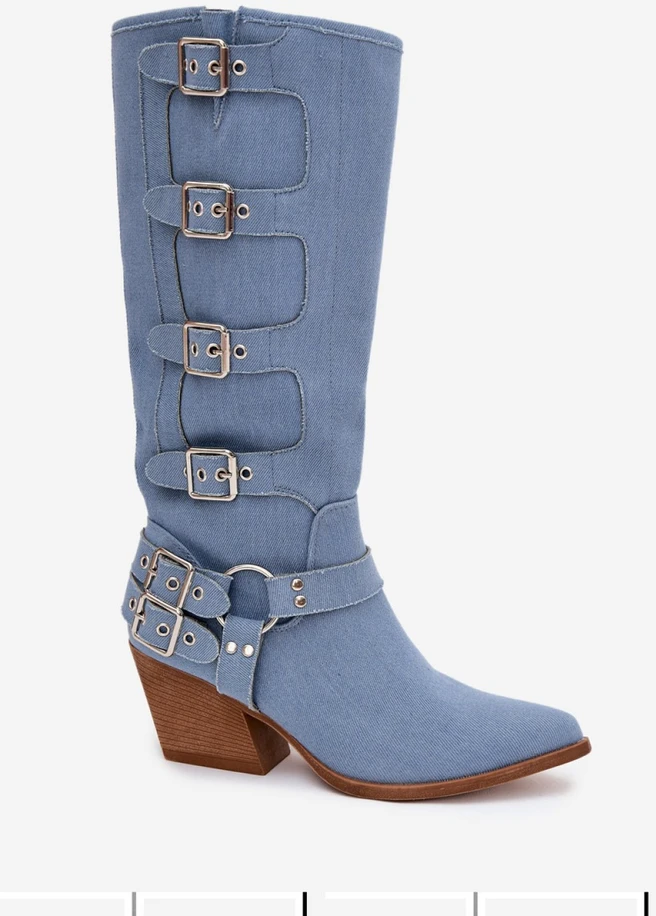 Ilgaauliai batai virš kelių su sagtelėmis Step in style