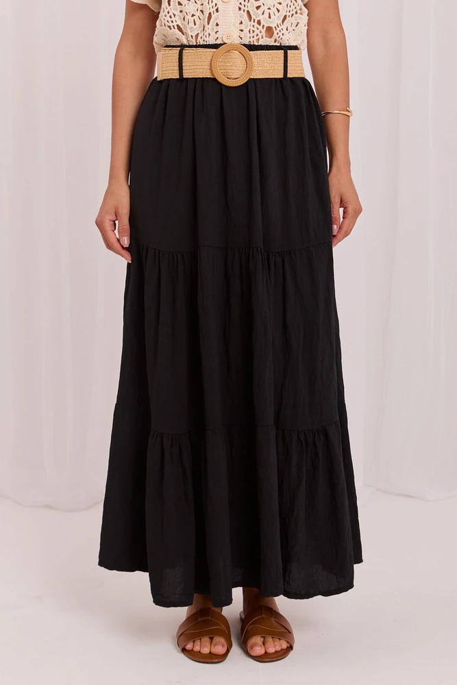 Ilgas sluoksniuotas sijonas Italy Moda