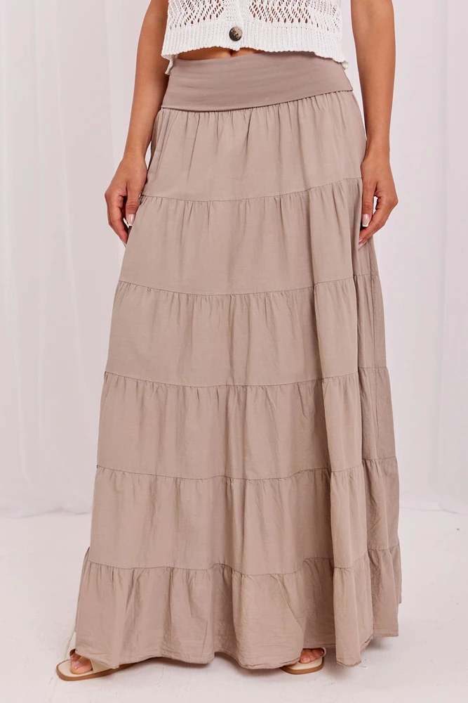 Ilgas sluoksniuotas sijonas Italy Moda