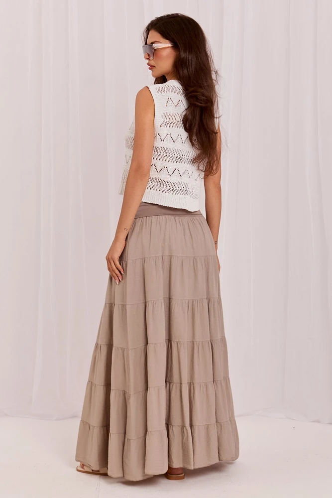 Ilgas sluoksniuotas sijonas Italy Moda