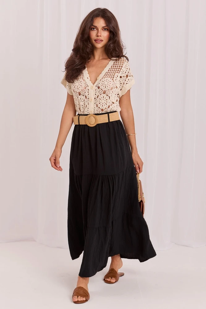 Ilgas sluoksniuotas sijonas Italy Moda