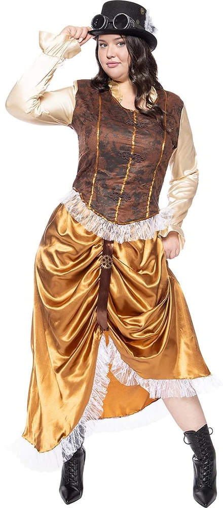 Ilgas Steampunk kostiumas moterims