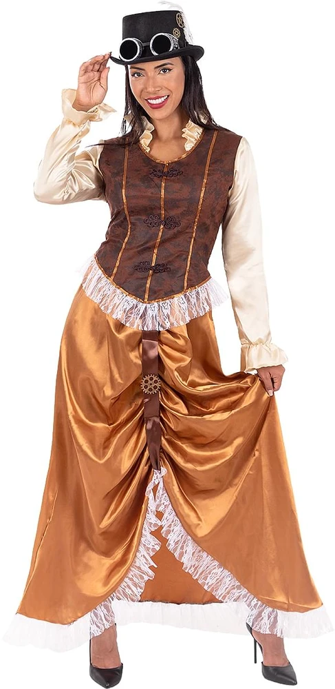 Ilgas Steampunk kostiumas moterims