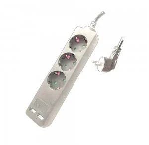 Ilgintuvas 3-vietis V-TAC, 2usb jungtys, 3G1.5MM2 X 1.5M, baltas