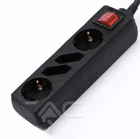 Ilgintuvas 4-vietis V-TAC, su jungikliu, (3G1.5MM2 X 1.5M), juodas