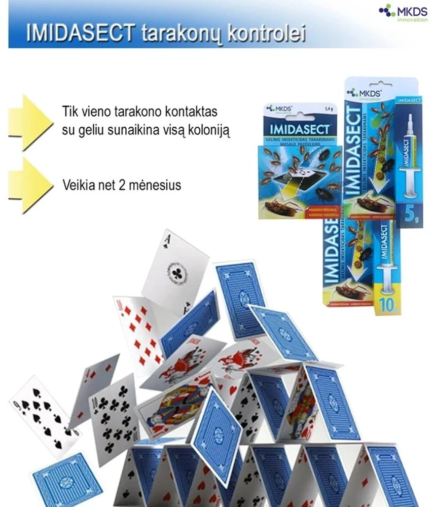 Mkds Gelinis insekticidas masalo padėkliuke IMIDASECT, tarakonams naikinti, 1,4 g