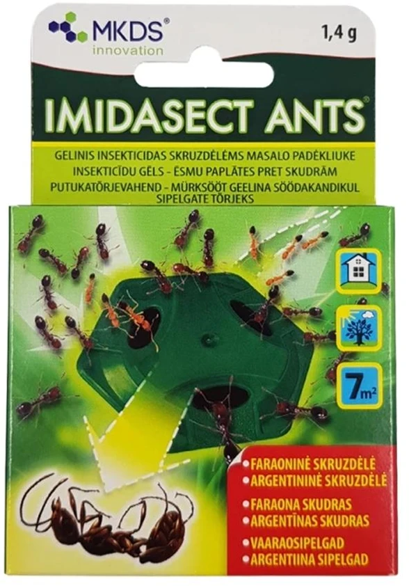 Mkds Gelinis insekticidas masalo padėkliuke IMIDASECT ANTS, skruzdėlėms naikinti, 1,4 g