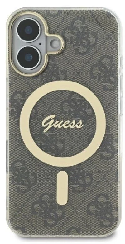 Guess GUHMP16SH4STW Apple iPhone 16 6.1″ rudos spalvos kietas dėklas IML 4G MagSafe