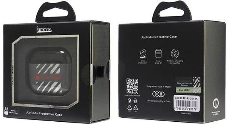 Audi IML Sport AirPods 3 dėklas juodos spalvos AUS-IMLAP3-RSQ/D1-BK