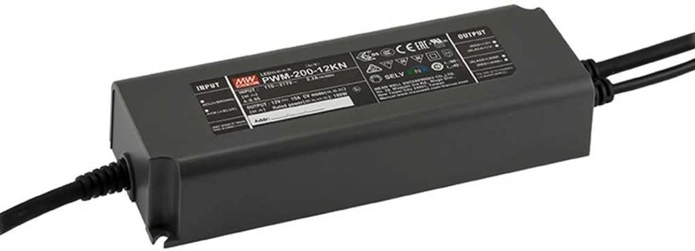 Impulsinis maitinimo šaltinis LED 24V 200W 8.3A, PFC, IP67, PUSH, PWM, DALI-2, MEAN WELL
