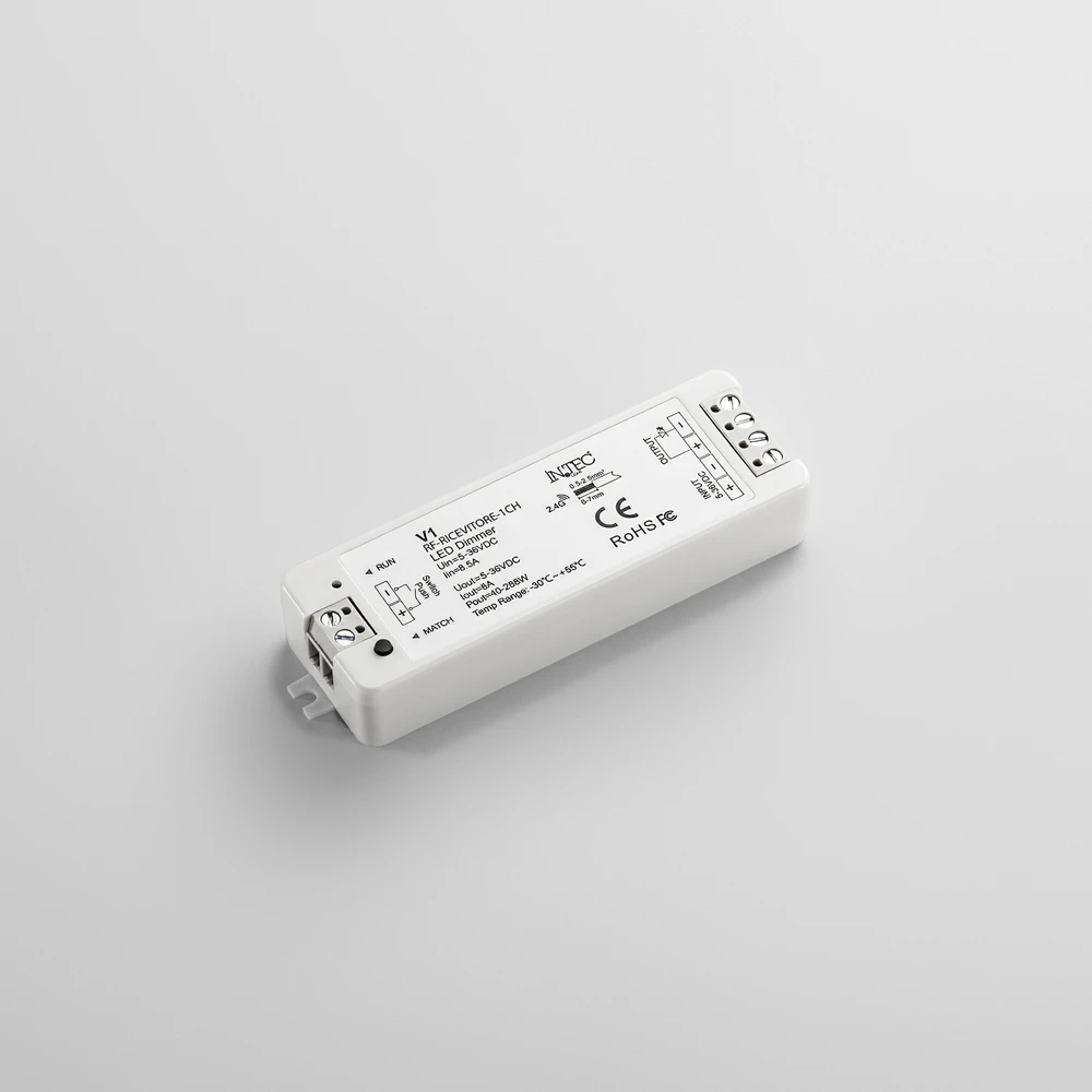 Imtuvas RF 2.4G, 1 kanalo, skirtas DMX sieniniam pultui, tinka vienos spalvos šviesai