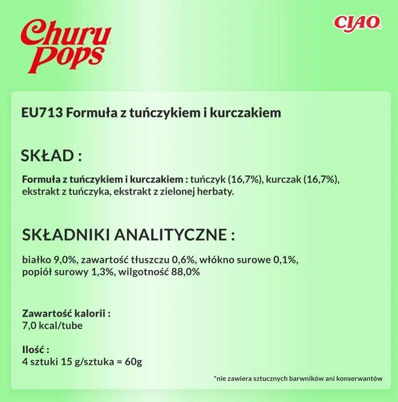 Inaba Churu Cat skanėstas Pops Tuna Chicken 60g