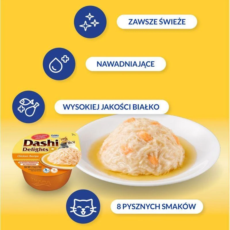 Kačių Skanėstai - Inaba Dashi Delights Vištiena Sultinyje 70g