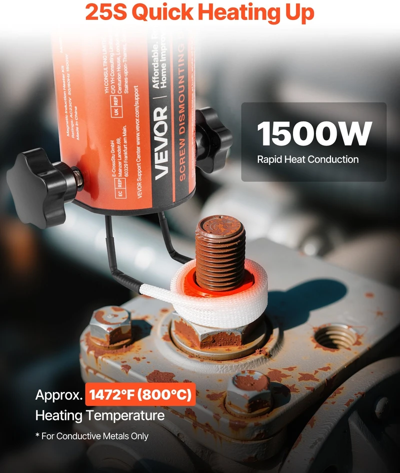 VEVOR Indukcinis varžtų šalinimo įrankis, 1500W