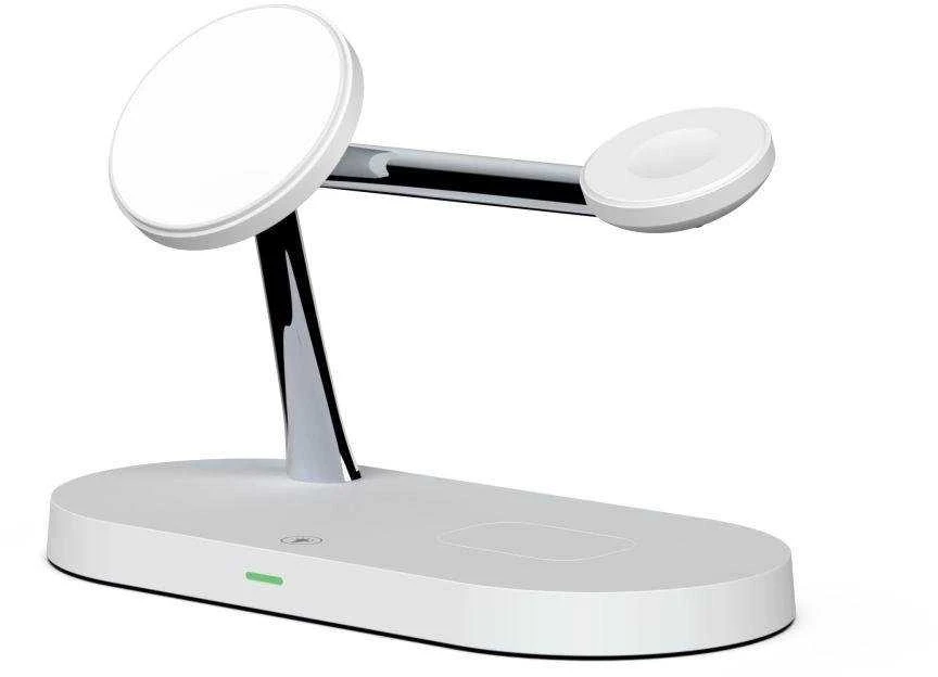 Belaidis įkroviklis 3in1 MagSafe Quick Charge Tech-Protect A12 baltos spalvos