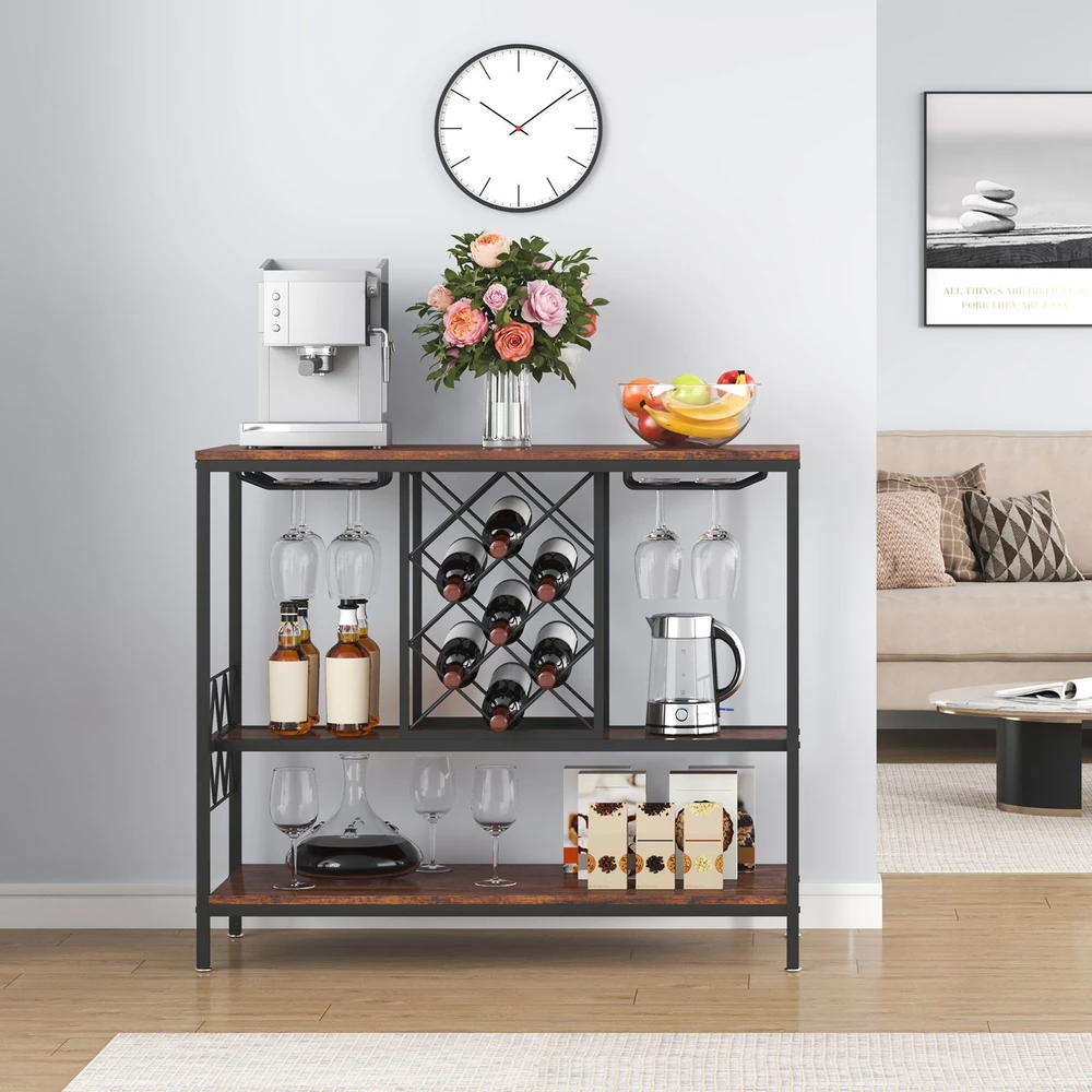 VEVOR 100 cm industrinė baro spintelė su vyno laikikliu
