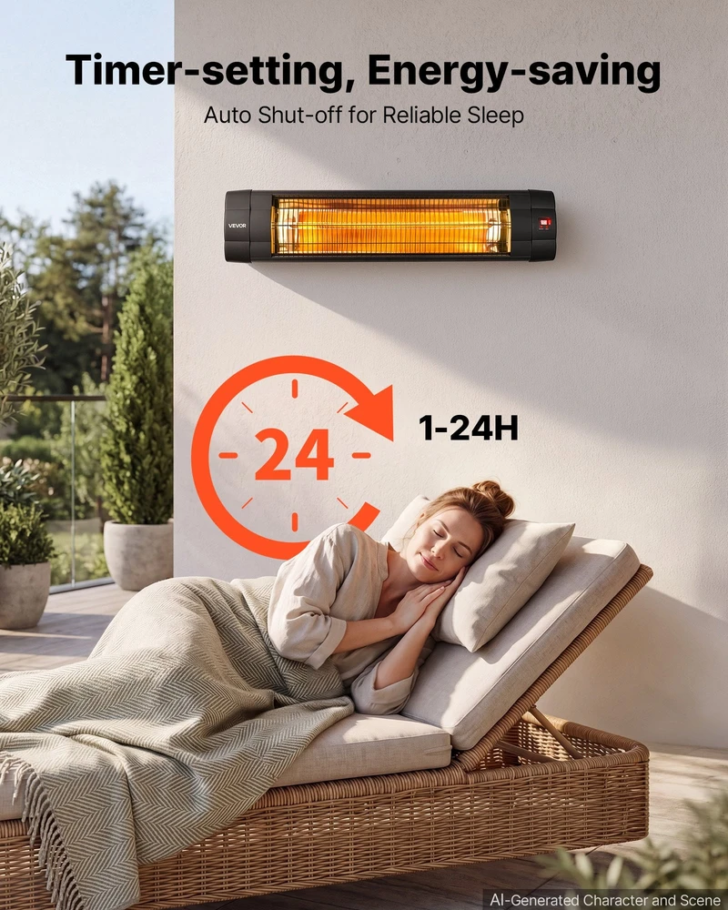 Infraraudonųjų spindulių šildytuvas VEVOR JHS-2500R, 2500 W