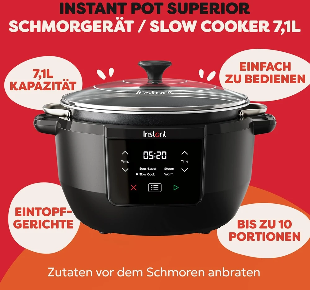 Greitpuodis - Instant Pot® Superior Cooker - lėta viryklė +daugiafunkcinė viryklė (su papildomais priedais)