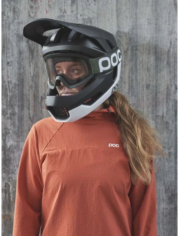 Integralinis dviračio šalmas POC Otocon Race Mips, juodai baltas