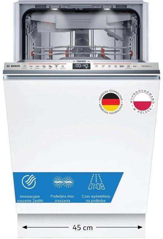 Bosch SPV6ZMX17E Serija 6, Visiškai integruota indaplovė, 45 cm