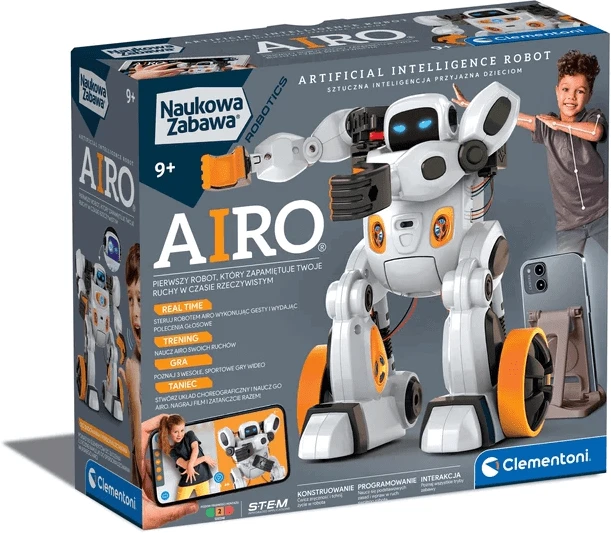 Clementoni Interaktyvus robotas AIRO su dirbtiniu intelektu | žaislas lenkų k.