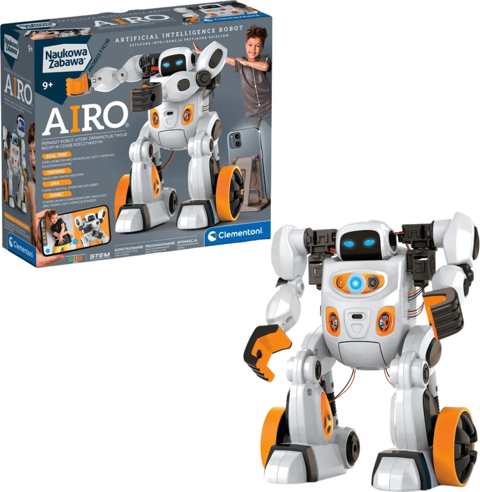 Clementoni Interaktyvus robotas AIRO su dirbtiniu intelektu | žaislas lenkų k.