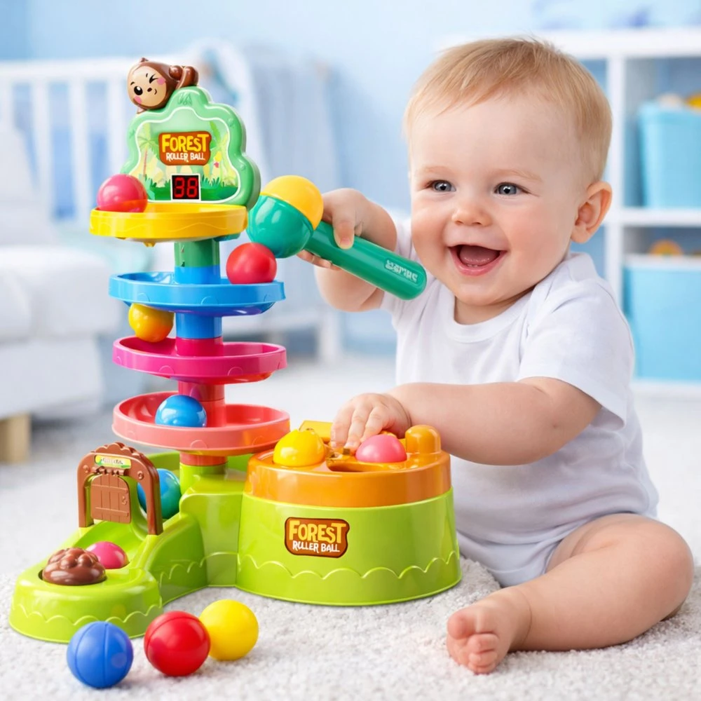 Lean Toys Interaktyvus kamuoliukų takelis