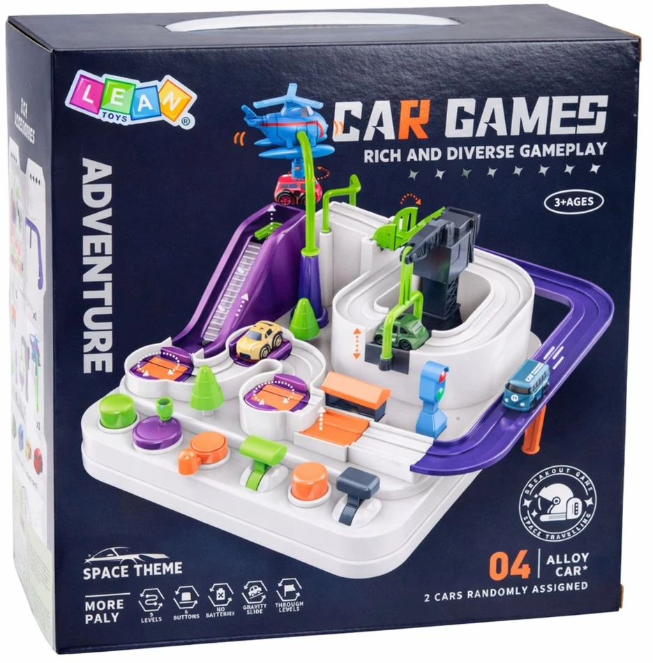 Lean Toys Automobilių kliūčių trasa 4 vnt.