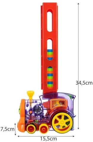 Kruzzel Interaktyvus domino traukinys su LED apšvietimu