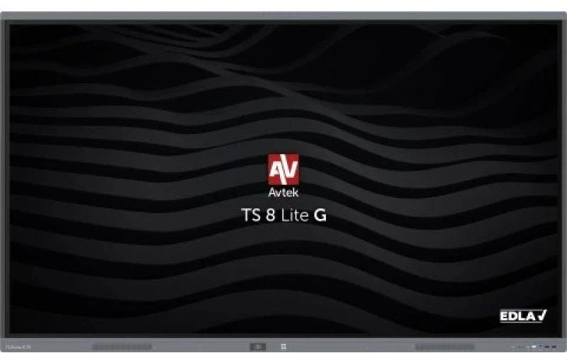 Monitorius Avtek International TS 8 Lite G 75 Interactive flat panel 190.5 cm (75") LED Wi-Fi 420 cd/m² 4K Ultra HD Juodas Jutiklinis ekranas Built-in processor Android 14 24/7