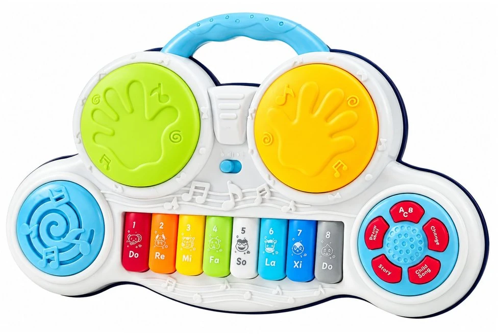 Lean Toys Interaktyvus muzikos žaislas „Pianinas su būgnais“