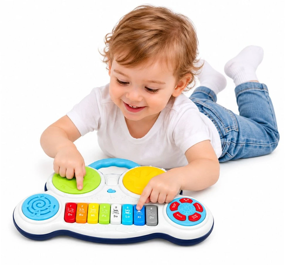 Lean Toys Interaktyvus muzikos žaislas „Pianinas su būgnais“